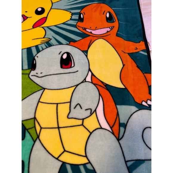 Pokemon Pikachu Character Fleece Throw Blanket 39 x 51 Nintendo Kids Gaming - Picture 8 of 14